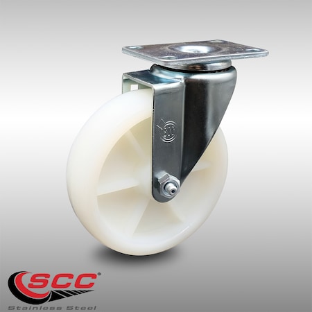 Service Caster 5 Inch SS Nylon Wheel Swivel Top Plate Caster SCC-SS20S514-NYS